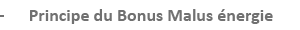 Principe du Bonus Malus énergie